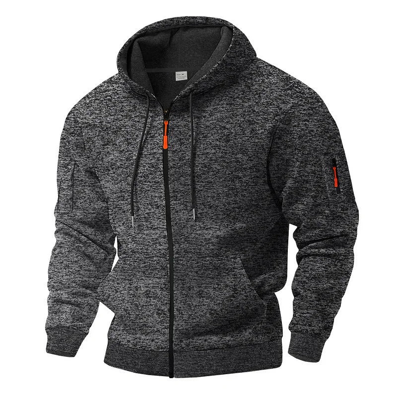 Herren Strickfleece Jacke mit Kapuze