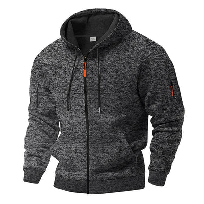 Herren Strickfleece Jacke mit Kapuze