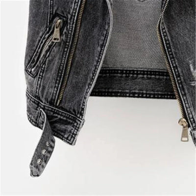 Cynthia |  Moto-Denim Weste mit Reißverschlüssen