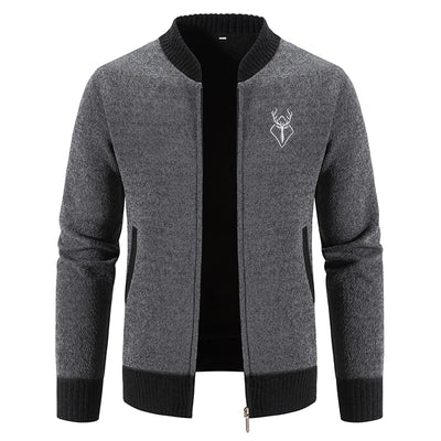Herren Strickjacke mit Stehkragen