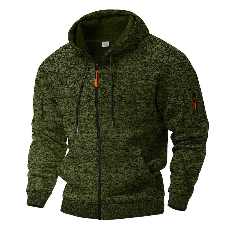Herren Strickfleece Jacke mit Kapuze