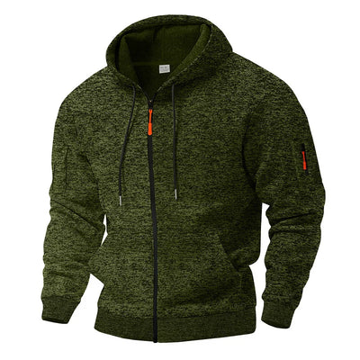 Herren Strickfleece Jacke mit Kapuze
