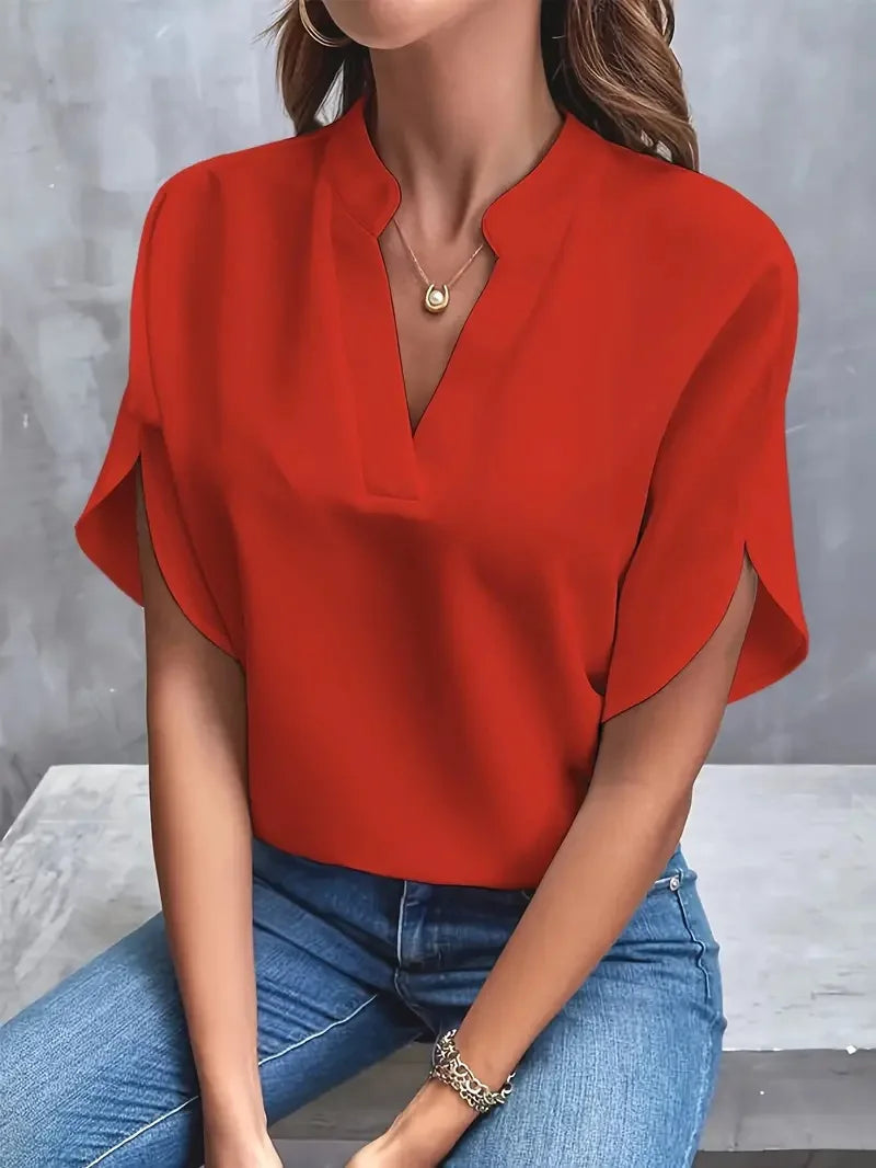 Grace – Weiche und elegante Bluse mit V-Ausschnitt
