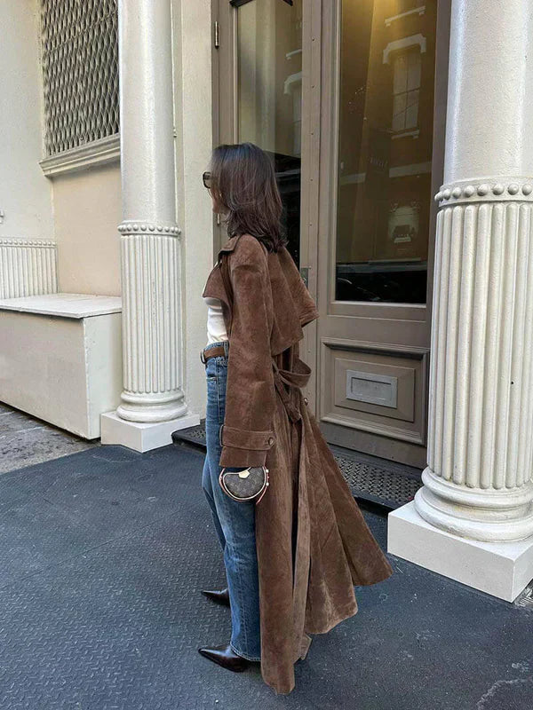 Sophie | Stylish Leather Trench Coat