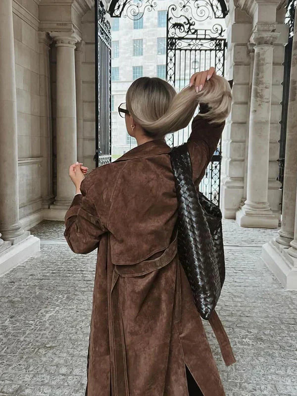 Sophie | Stylish Leather Trench Coat