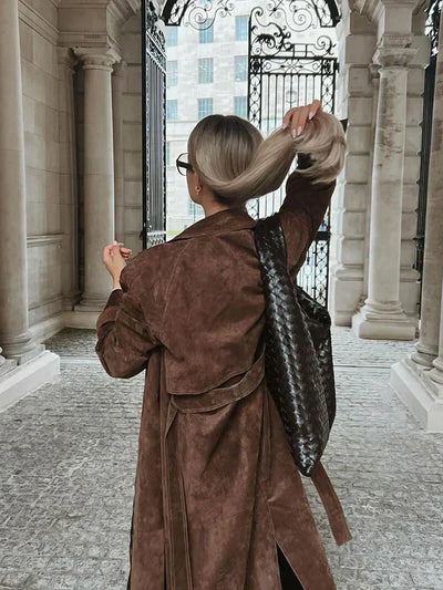 Sophie | Stylish Leather Trench Coat