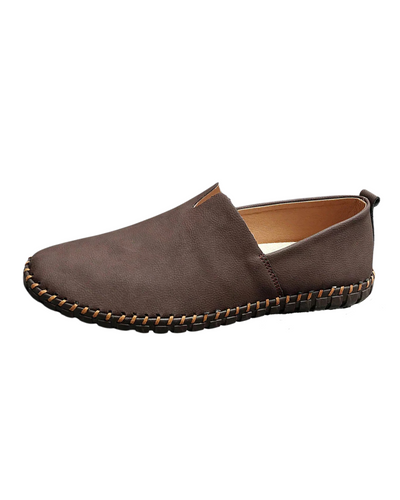 Casual Handgenähte Leder Slip Ons