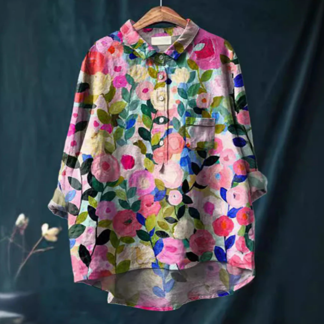 Gemma | Damenbluse mit Blumendruck