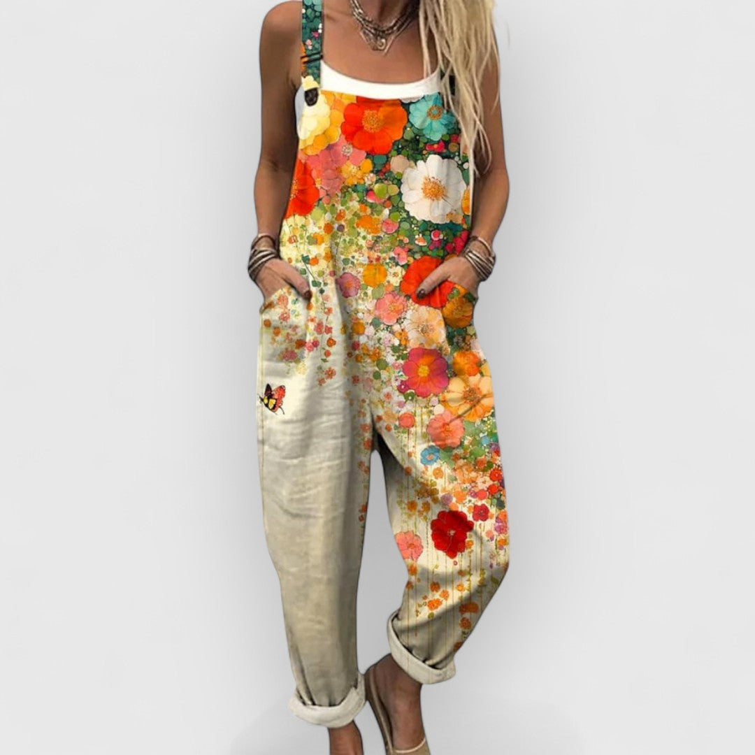 Mila | Vintage-Jumpsuit mit Blumenmuster für Damen