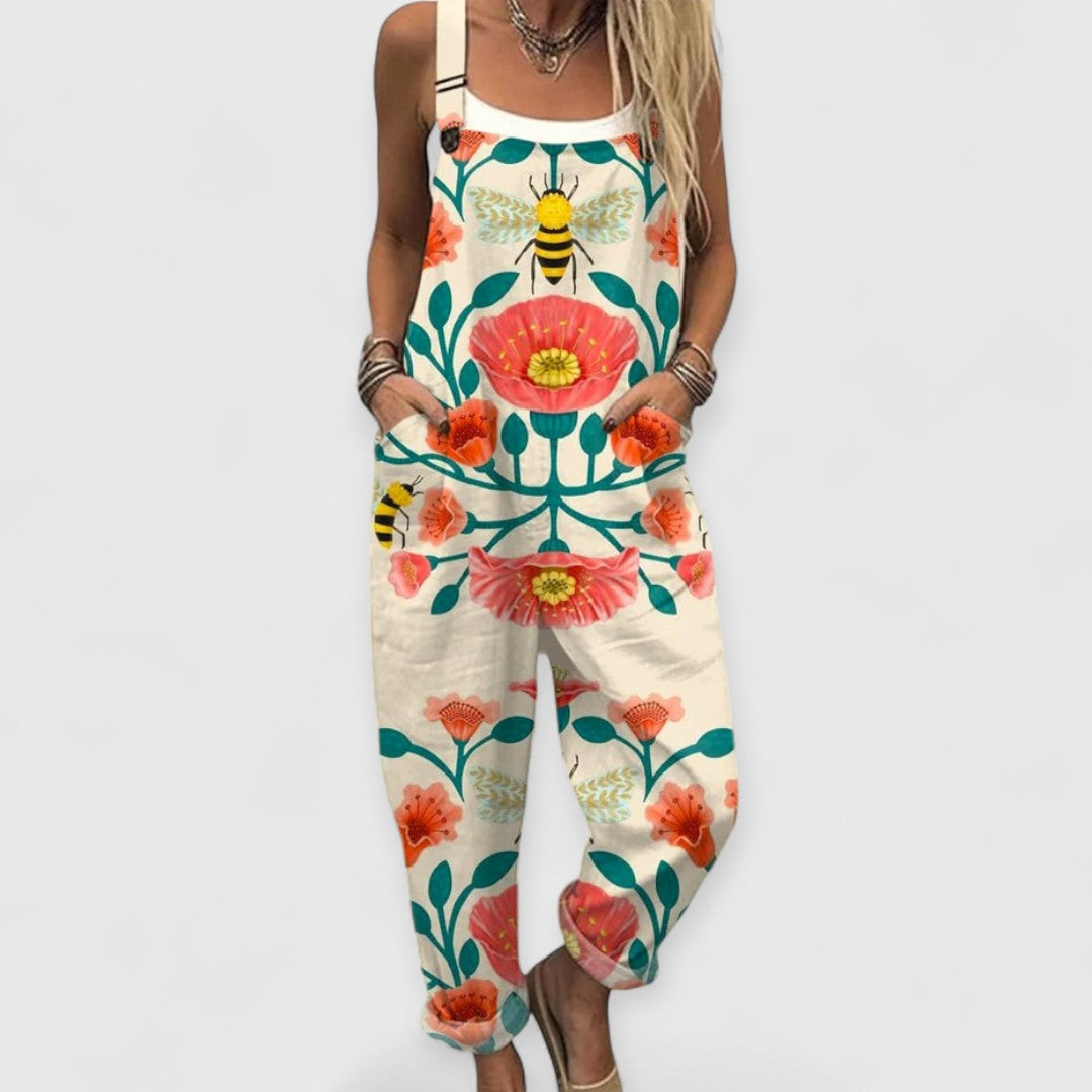 Isla | Vintage-Jumpsuit mit Blumenmuster für Damen