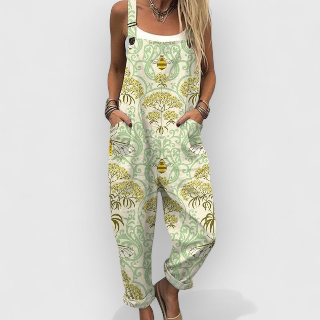 Salomea | Vintage-Jumpsuit mit Blumenmuster für Damen