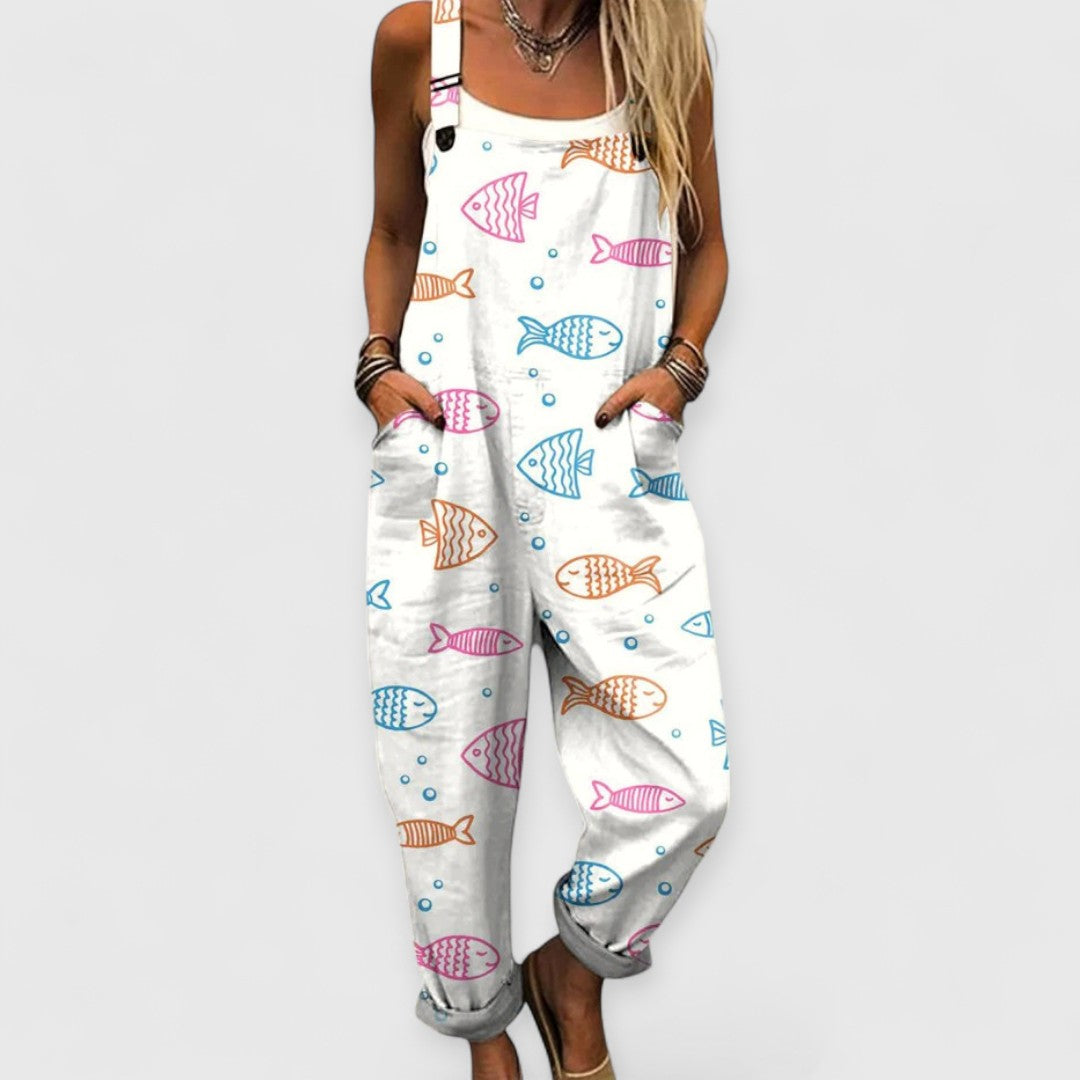 Ella | Vintage Damen Jumpsuit mit weitem Bein