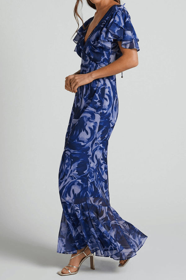 Juliana | Marineblaues Maxikleid