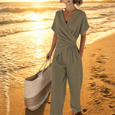 Emilia | Drapierter Eleganz-Jumpsuit