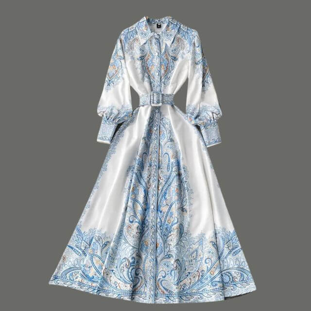 Brunhilde | A-Linien-Kleid mit Blumengürtel