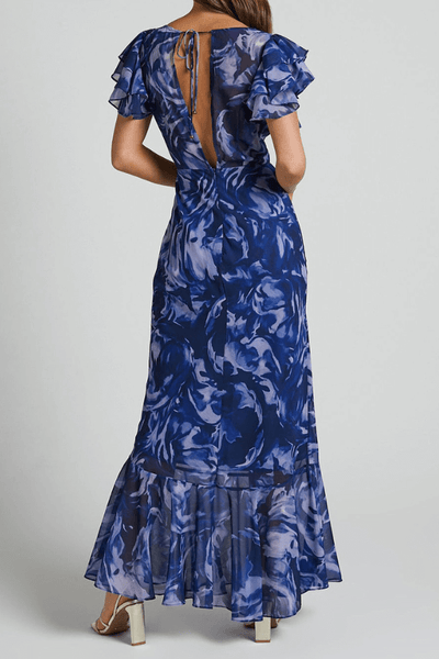 Juliana | Marineblaues Maxikleid