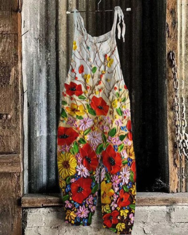 Léa - Overall mit Vintage-Blumenmuster