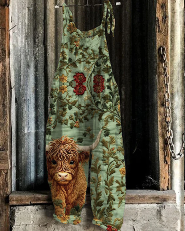 Juliette - Vintage-Overall mit Blumenstickerei