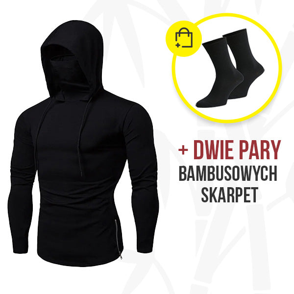 Athletischer Kapuzenpullover mit Gesichtsabdeckung