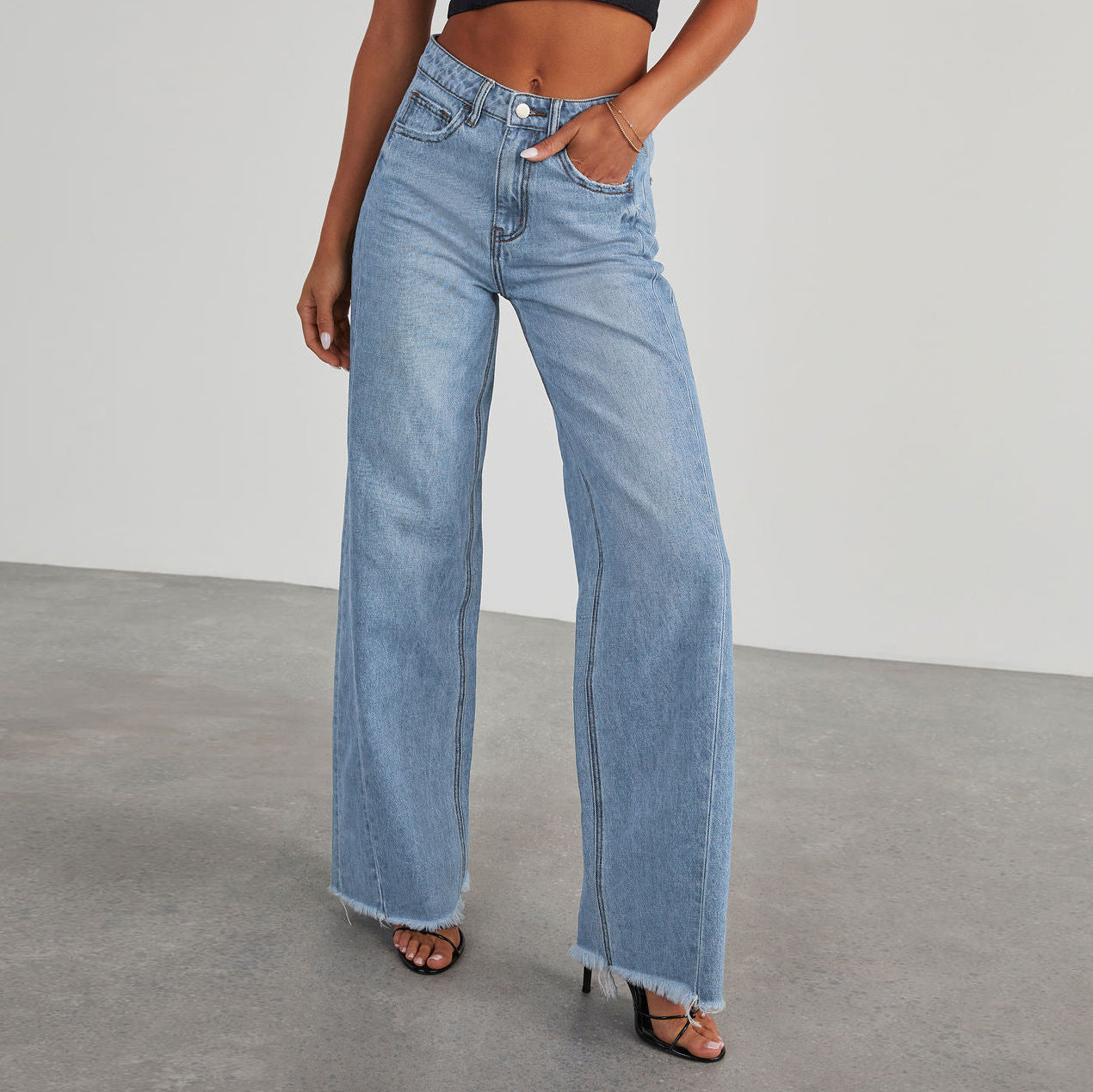 Klaraine | Jeans mit hoher Taille und weitem Bein