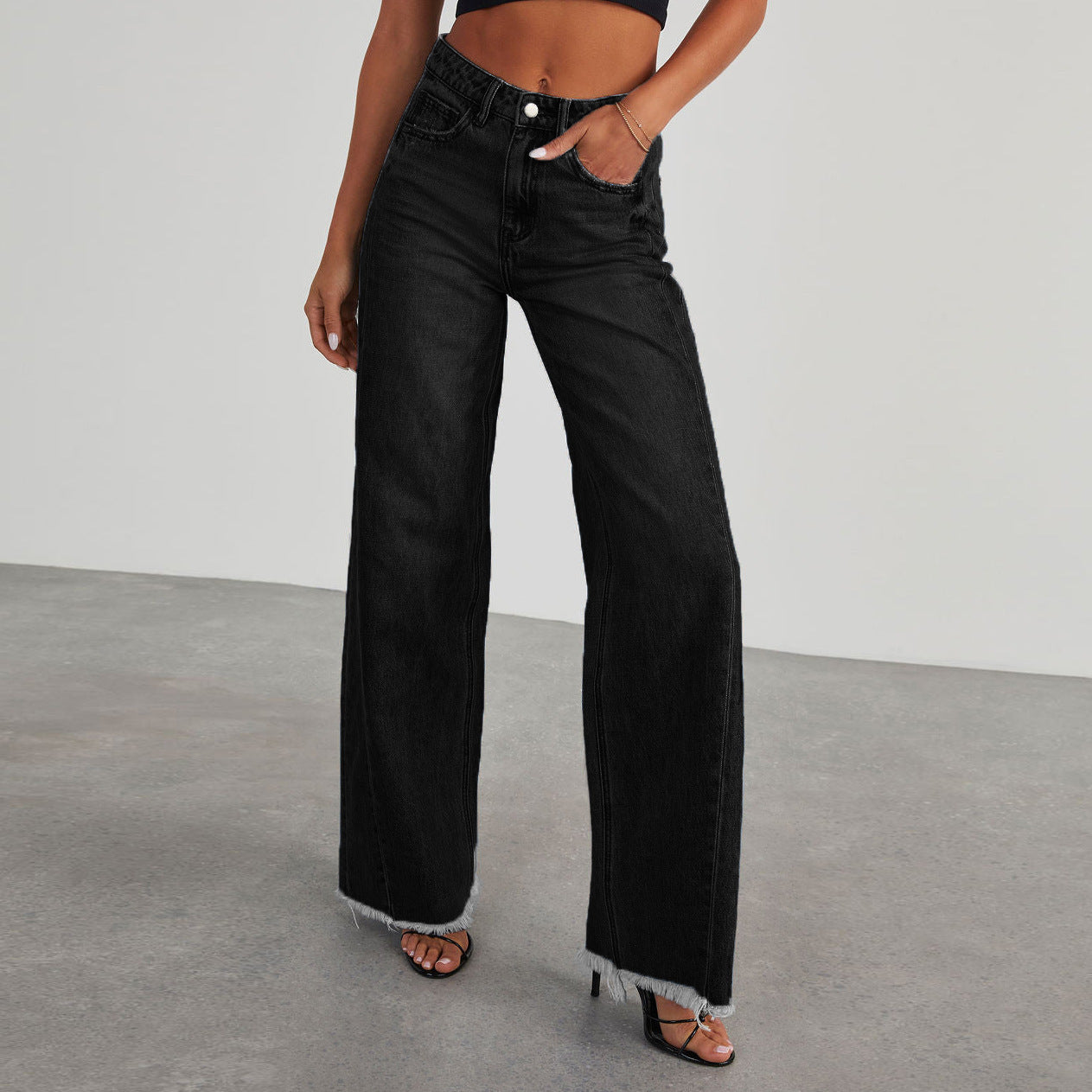 Klaraine | Jeans mit hoher Taille und weitem Bein