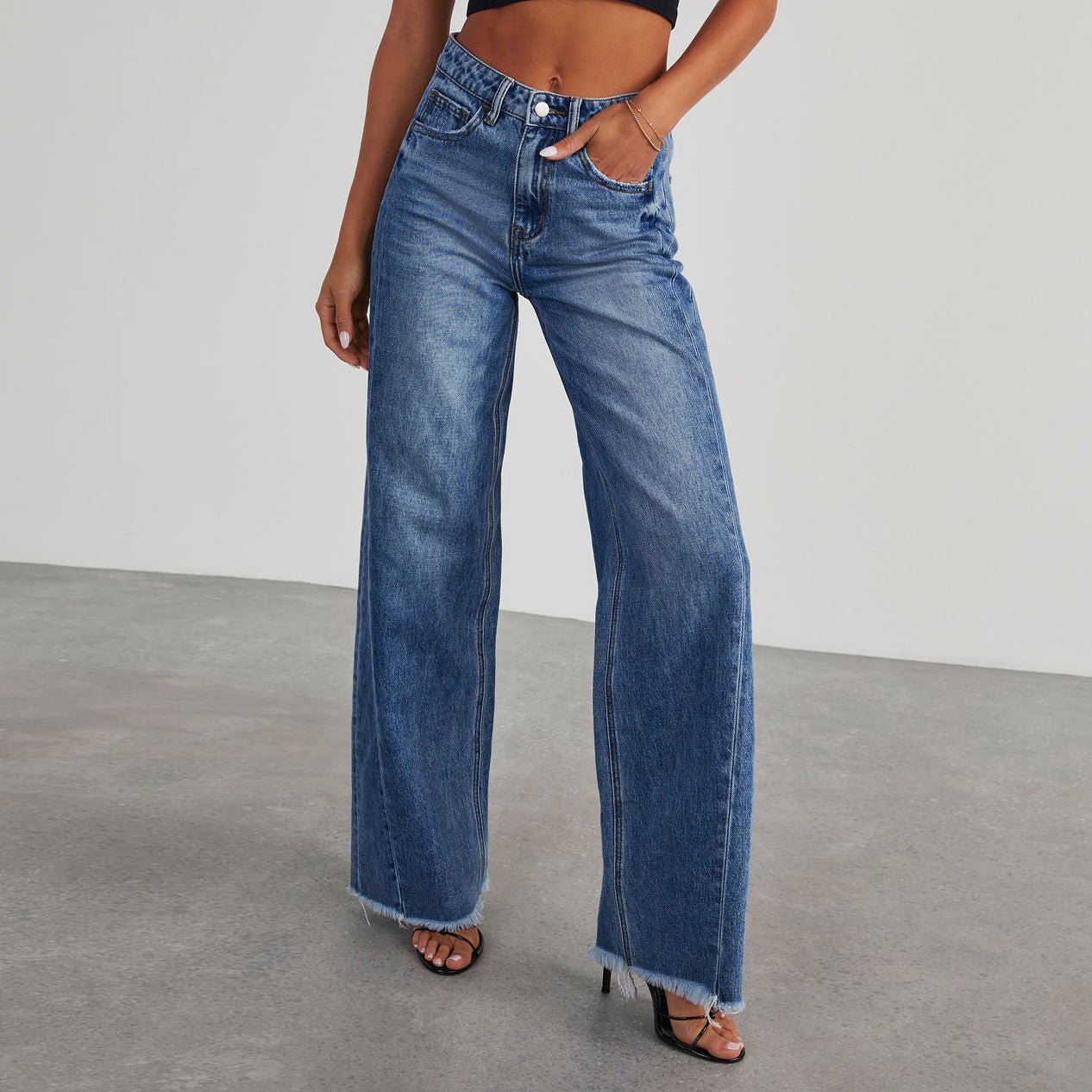 Klaraine | Jeans mit hoher Taille und weitem Bein