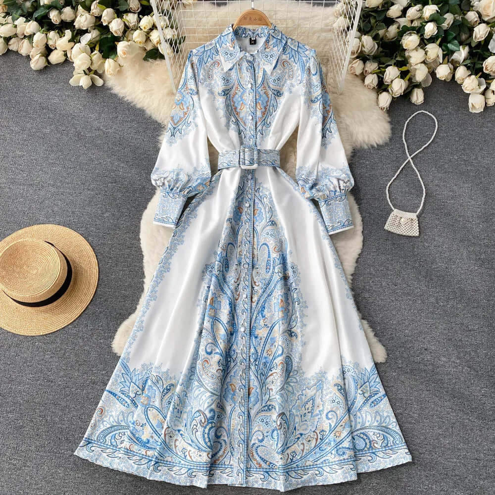 Brunhilde | A-Linien-Kleid mit Blumengürtel