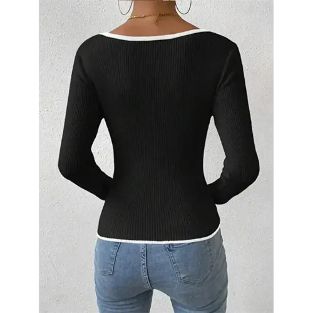 Pavla | Langarmshirt mit V-Ausschnitt