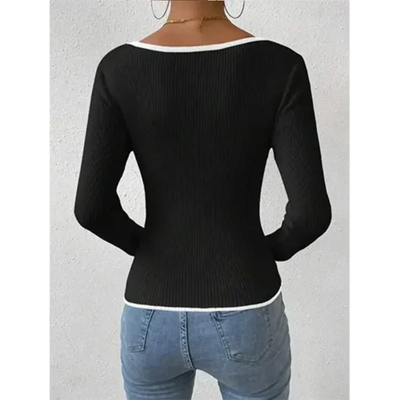 Pavla | Langarmshirt mit V-Ausschnitt