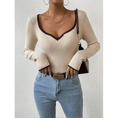 Pavla | Langarmshirt mit V-Ausschnitt