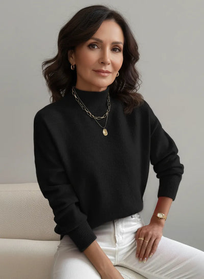 Sophia | Damen Strickpullover mit Stehkragen