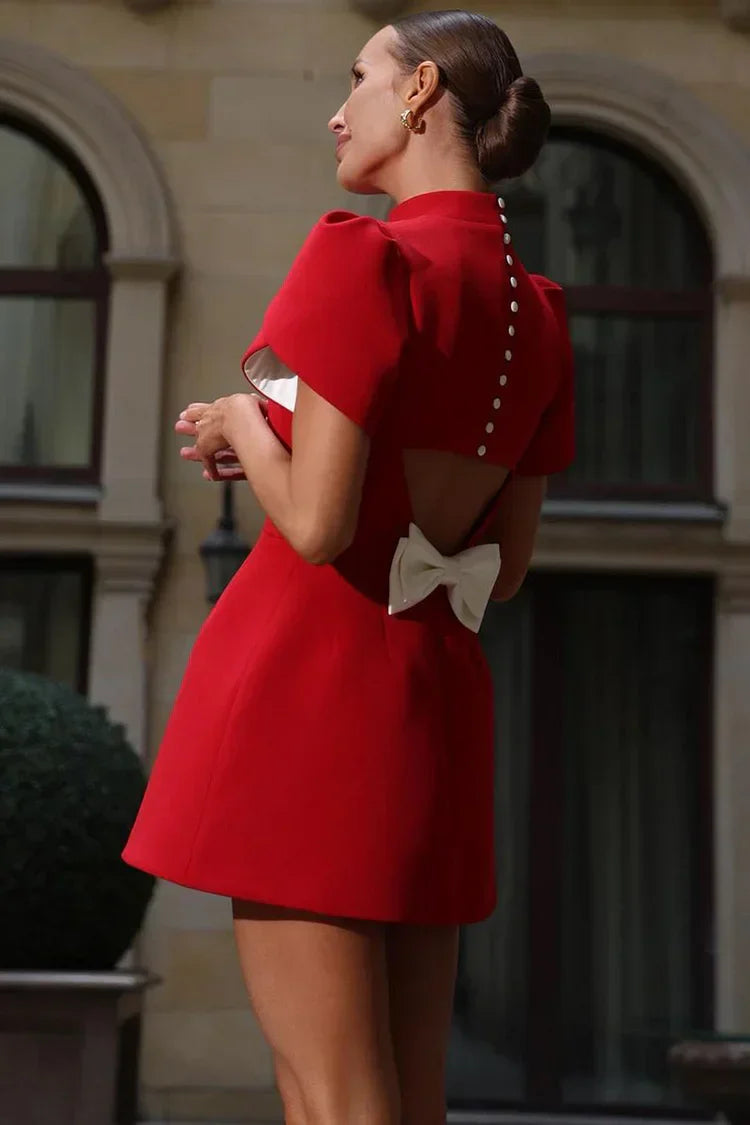 Katrin | Stilvolles Midikleid mit Schleife und Hohlsaum