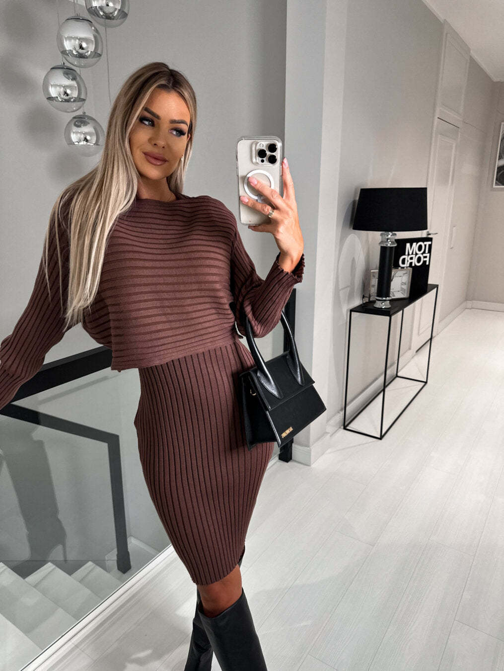 Knit Sweater and Strappy Dress Set