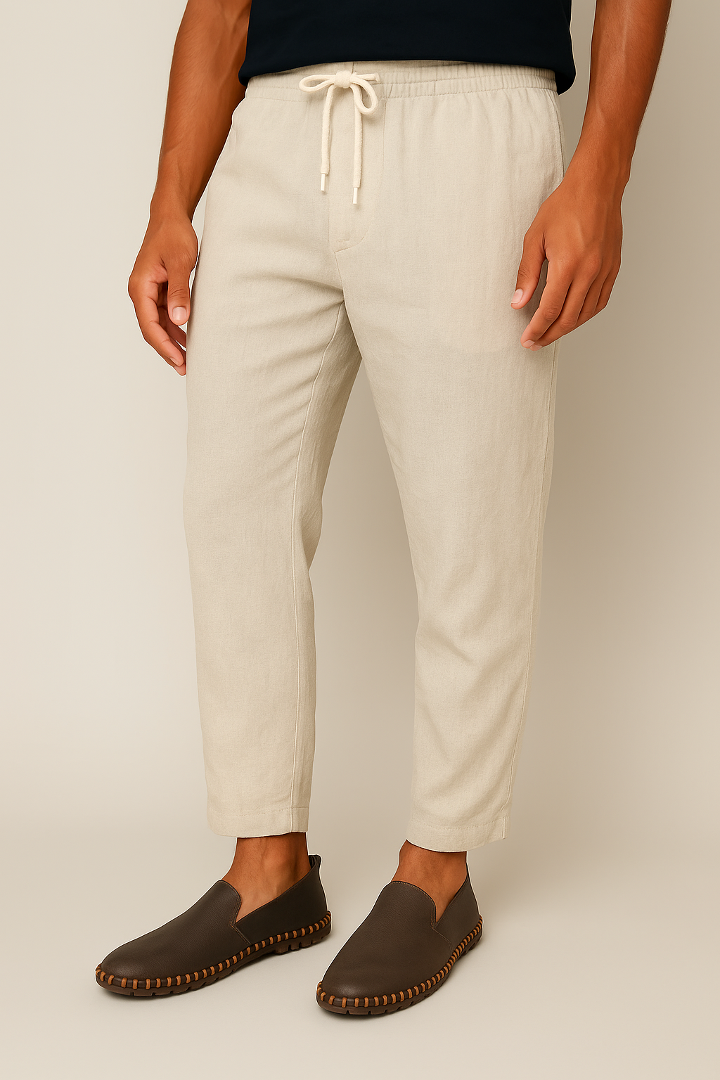 Casual Handgenähte Leder Slip Ons