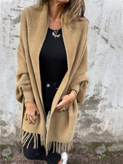 Women's Long Sleeve Fringe Coat Casual