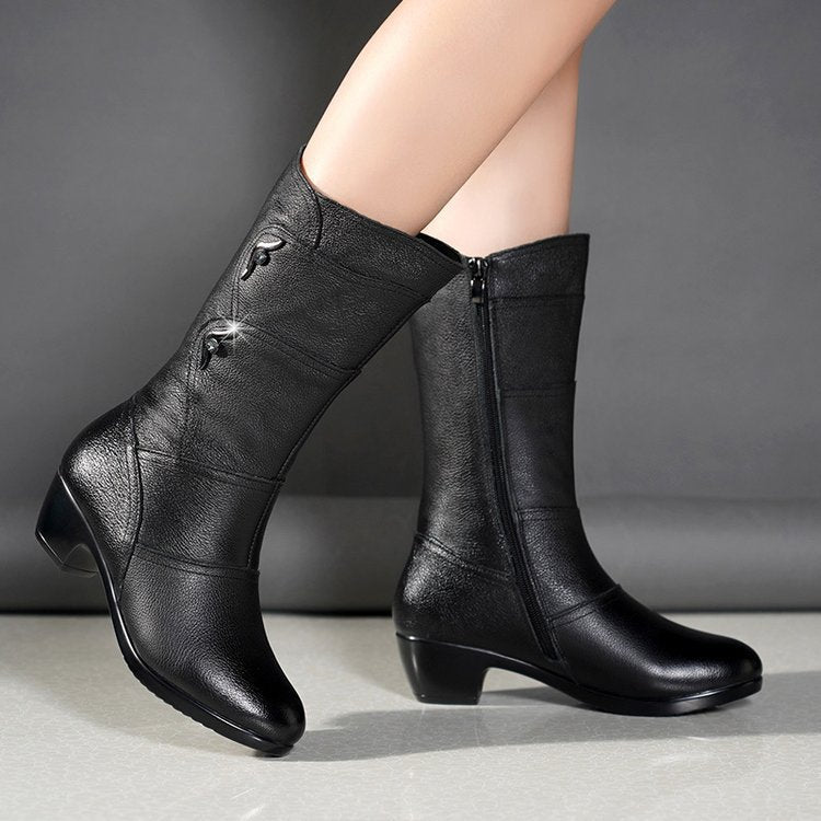 Women's Mid Calf Platform Ankle Boots