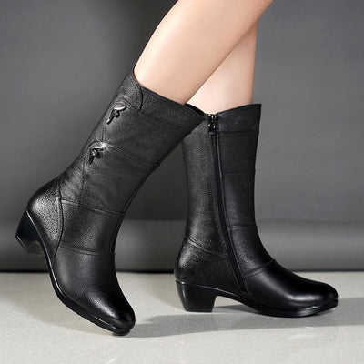 Women's Mid Calf Platform Ankle Boots