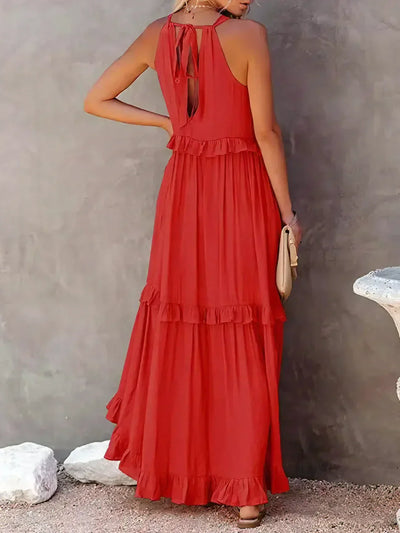 Christa | Schickes Neckholder-Rüschenkleid