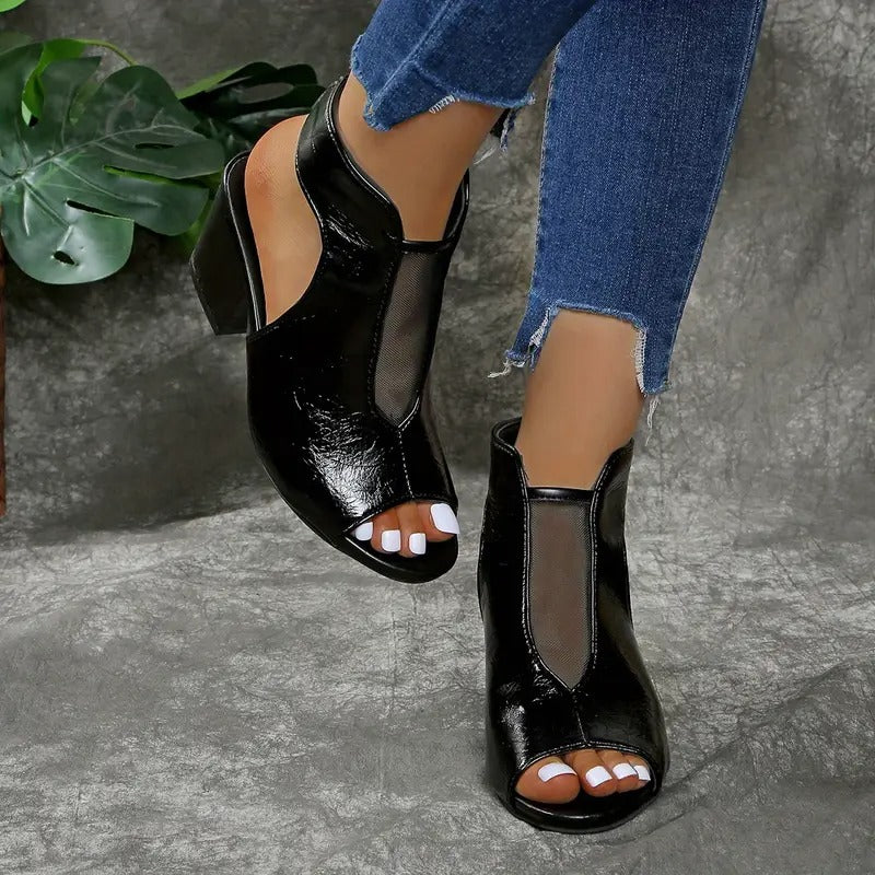 Damen-Sandalen zum Hineinschlüpfen mit Römersandalen
