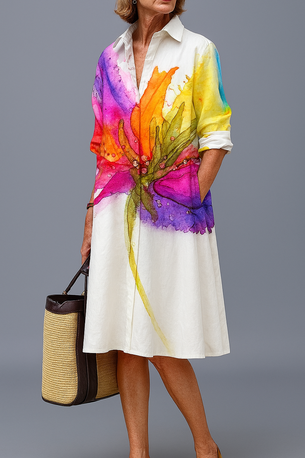 Doris – Luxuriöses Midikleid für mühelosen Sommerkomfort