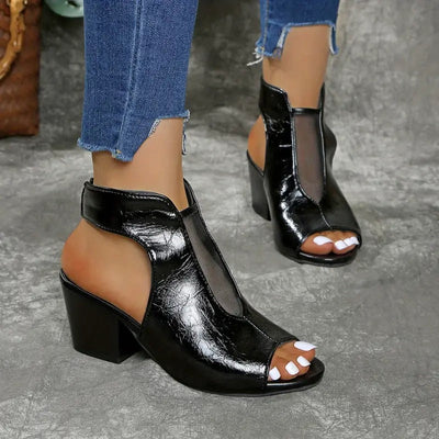 Damen-Sandalen zum Hineinschlüpfen mit Römersandalen