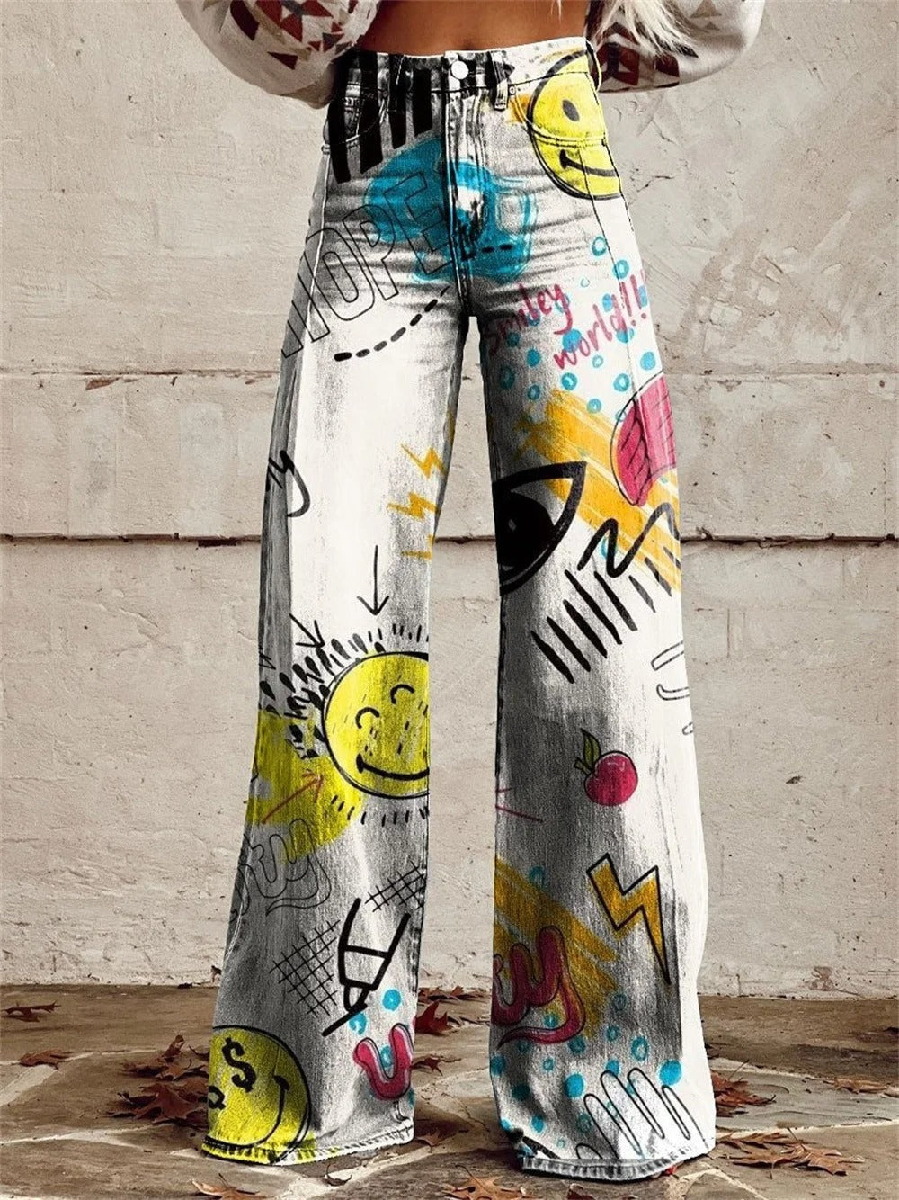 Hannah - High-Waisted Wide Leg Pants