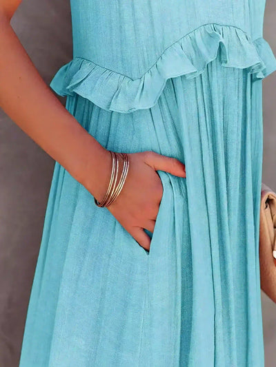Christa | Schickes Neckholder-Rüschenkleid