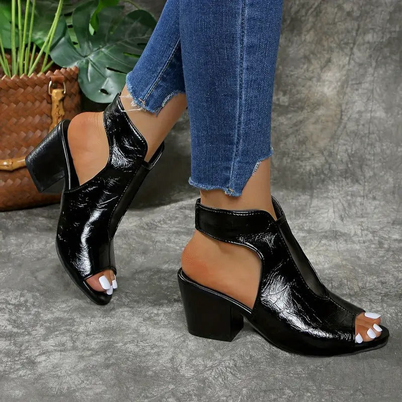Damen-Sandalen zum Hineinschlüpfen mit Römersandalen