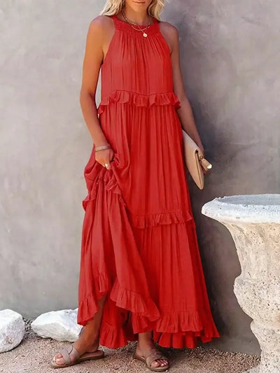 Christa | Schickes Neckholder-Rüschenkleid