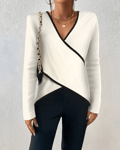 V-Ausschnitt Eleganter und stylischer Langarmpullover für Damen