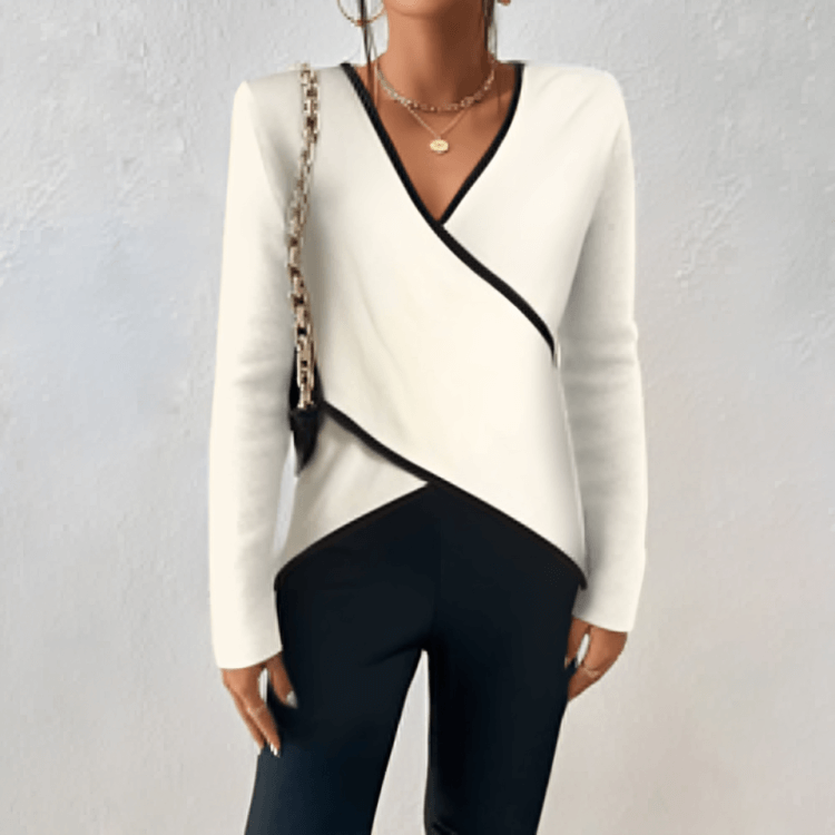 V-Ausschnitt Eleganter und stylischer Langarmpullover für Damen