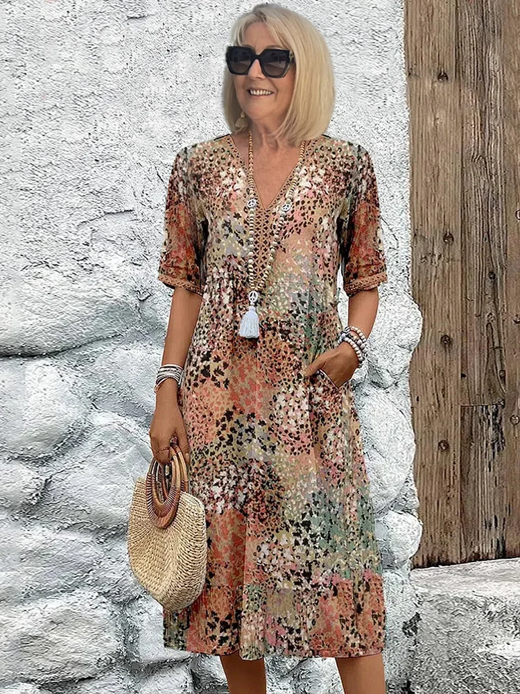 Serena | Maxikleid mit Blumenmuster im Boho-Chic-Stil
