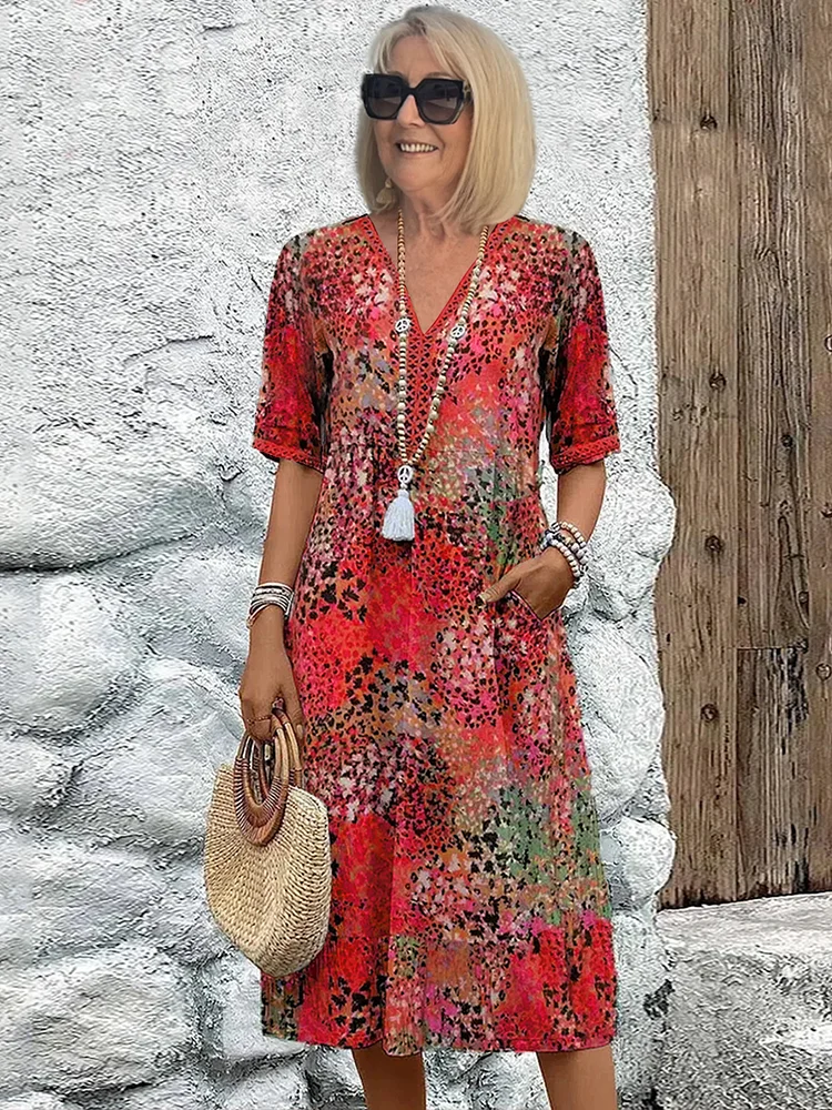 Serena | Maxikleid mit Blumenmuster im Boho-Chic-Stil