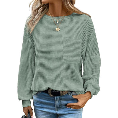 LIORA - Cozy Oversized Long Sleeve Crewneck Blouse